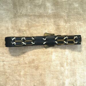 Vintage Rare 70s Leather, Brass, Belt